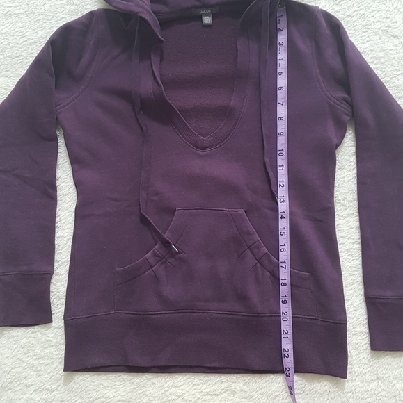 Jacob eggplant purple hoodie with deep V neck size S - Picture 8 of 8